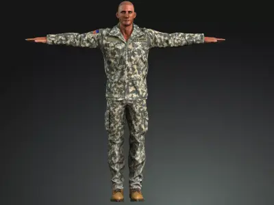 Army Male Low-poly 3D model