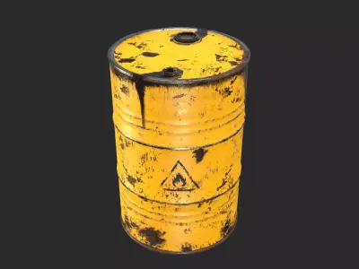 Old Rusty Oil Drum with oil leakage Game Ready Low-poly 3D model