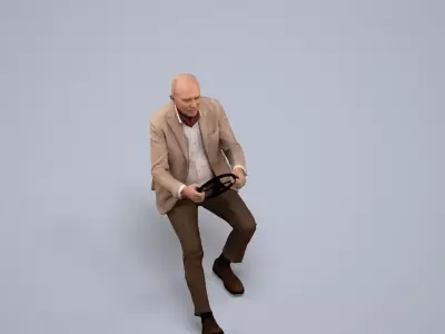 00134Pascal008 - Senior Caucasian man sitting in office wearing 3D model