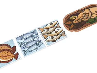 Fish Lego Tiles Set 3D model