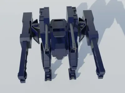 Sci Fi Combat robot  Low-poly 3D model