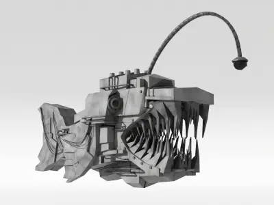 Sci fi Creatures Fish SA-2 - Low Poly Low-poly 3D model
