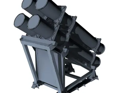 Harpoon Missile Launcher Low-poly 3D model