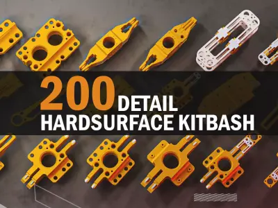 200 Hard Surface Detail Kitbash 3D model