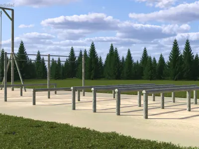 Low Training Obstacles Shabby 3D model