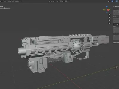 Sci-fi Plasmo gun model Low-poly 3D model