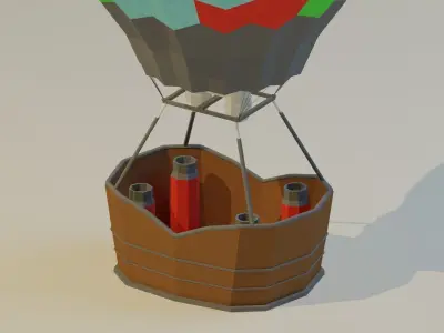 Low Poly Hot Air Balloon Low-poly 3D model shop