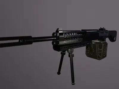 Machine gun Low-poly 3D model get