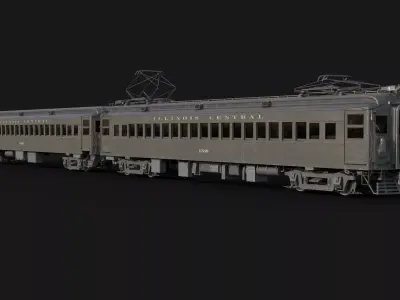 Illinois Central Electric Multiple Unit Low-poly 3D model