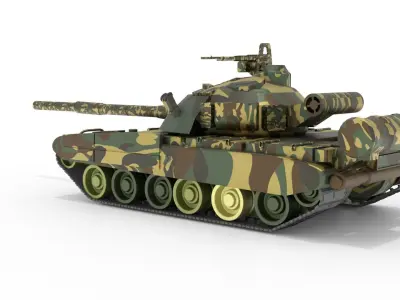 Tank T-80 UK battle tank CGI 3D Model 3D model