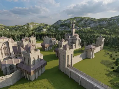 Medieval Castle 3D model 15