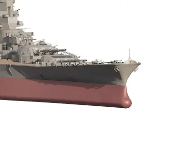 Japanese WW2 battleship 3D model