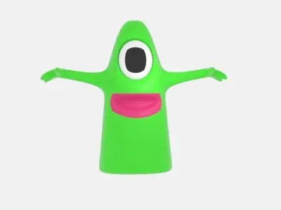 One Eye Alien Slime Low-poly 3D model