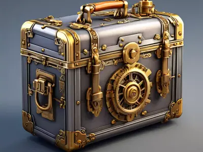 Steampunk Treasure Chest 3D Model Low-poly 3D model
