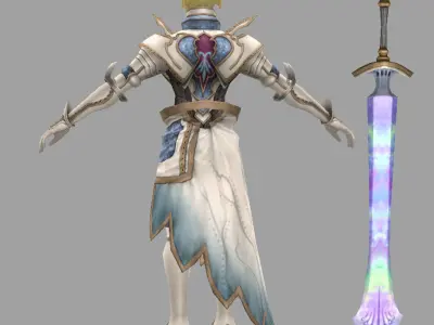 Assassin person from final fantasy xiv Low-poly 3D model