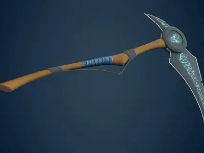 Stylized Scythe Weapon Low-poly 3D model