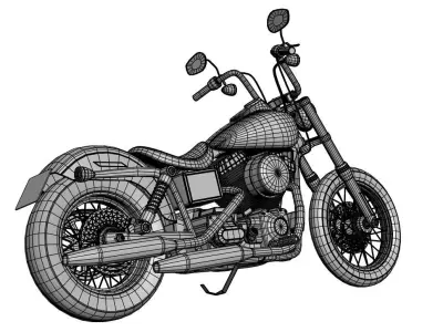 Heavy motorcycle 3D model