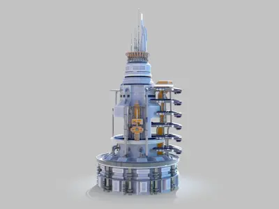 SciFi military headquarters 3D model