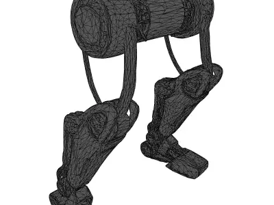 Damaged Robot Leg 3D Model 3D model