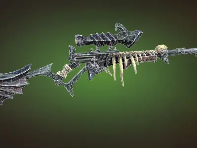 Undead sniper rifle Low-poly 3D model
