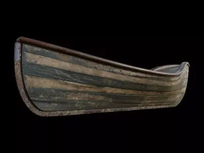 wooden boat 3D model purchase