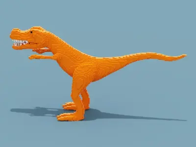 Voxel Dinosaur Low-poly 3D model