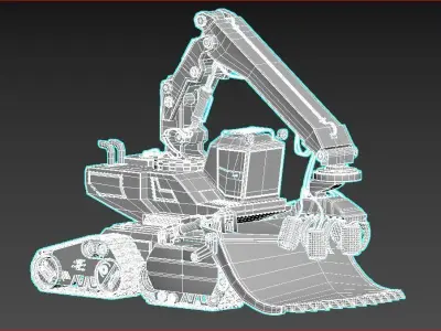 Forestal Machine - Mid Poly 3D model