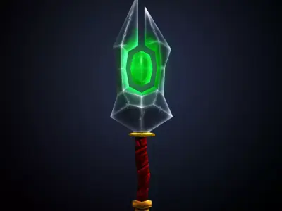 Dagger glowing sword Low-poly 3D model