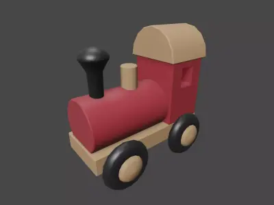 Low Poly Toy Train Free low-poly 3D model