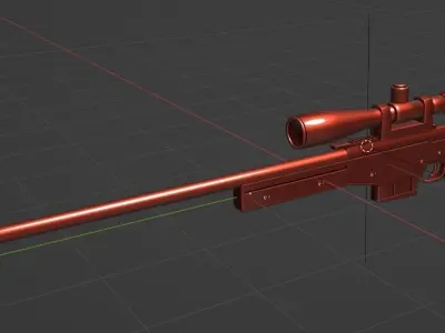 AWM Sniper Rifle Low-poly 3D model