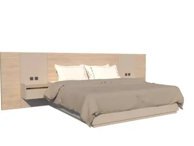 Hotel Line Nova Bed Set- soft 3D model