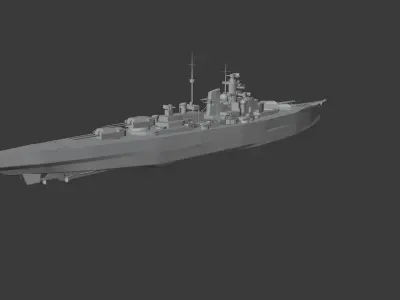 KMS BISMARCK Low-poly 3D model