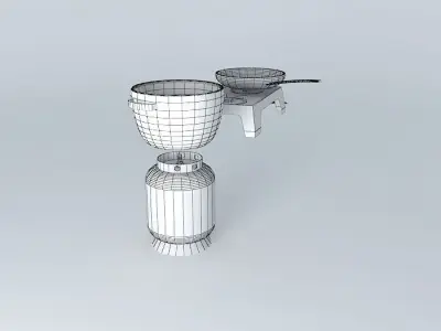 propane tank and stove with pots Free 3D model