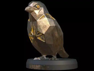 Steampunk Sparrow Low-poly 3D model