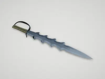Game asset Wavy Elements Silver Sword 3D model