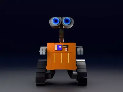Wall e Robot Detailed Character Sci Fi Utility Low Poly Model  Low-poly 3D model