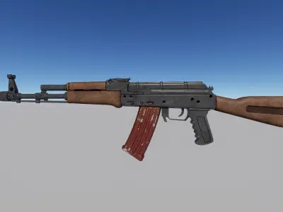 AK47 Kalashnikov 3D Model - Low Poly PBR Textured Low-poly 3D model