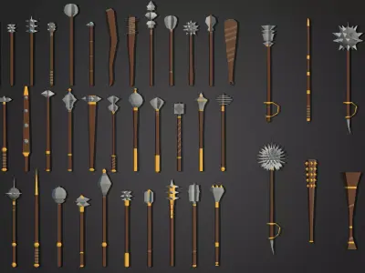 Low Poly Club Pack 1 Low-poly 3D model
