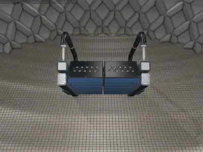 Sci-Fi Stairs - 7 - Blue Version  Low-poly 3D model