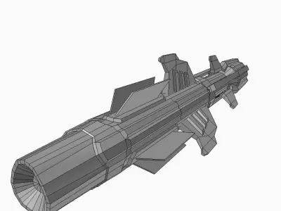 Missile 6 sci-fi low poly Low-poly 3D model