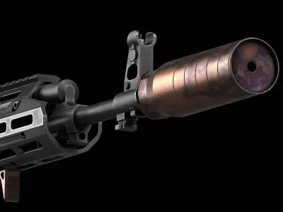 Rex Silentium MG7 K224 Suppressor Low-poly 3D model