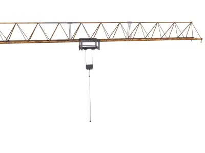 Low Poly Tower Crane Weathered 3D model