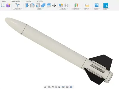 NANOGRAM C-CLASS MODEL ROCKET 3D model