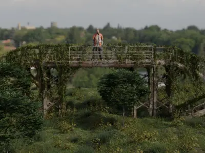 Abandoned Industrial Stairs Pack 3D model