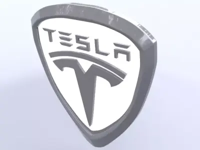 tesla logo set 3D model