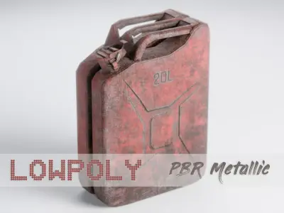 Worn Jerrycan Free low-poly 3D model