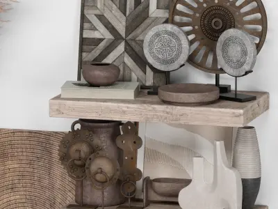 Decorative Set Rustic style 03 3D model