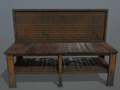 workbench industrial bench Low-poly 3D model