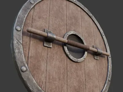 Viking Shield Free low-poly 3D model 4