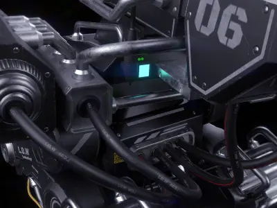 Robot K74 Low-poly 3D model